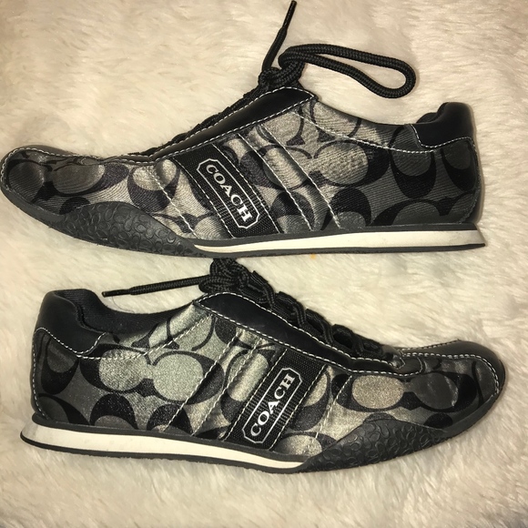 Coach Shoes - LIKE NEW: COACH  BLACK & GRAY/SILVER TENNIS SHOES